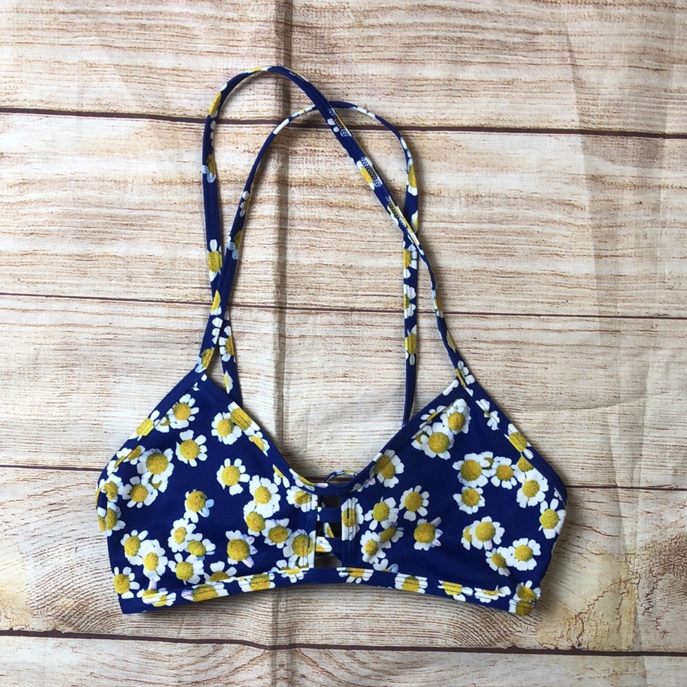 Jolyn Clothing Blue Floral Tomcat Bikini Top‎